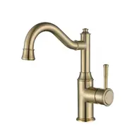 Modernnational Montpellier Shepherd's Brushed Bronze Solid Brass Crook High Rise Basin Mixer