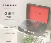 Crosley Cruiser Plus Portable Turntable Bluetooth Speakers Black CR8005F-BK