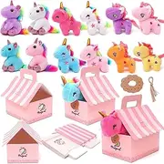 FUNCREVITY Unicorn Stuffed Animals Unicorn Party Favor Bulk Toys Assortment 4.8" Inch Keychain for Goodie Bag Stocking Stuffers Pinata Fillers Kid Girl Birthday Party Favor Gift Carnival Prize