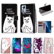 Flower Cat Butterfly Wallet Phone Case For Xiaomi Redmi K50 Ultra A1 Plus K40 9C