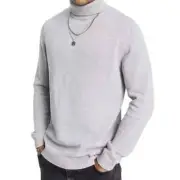 ASOS Design Midweight Cotton Roll Neck Jumper in Grey, Size M