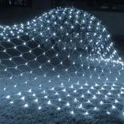 Net Lights Solar Power LED String Lights Christmas Mesh Light for Outdoor Bedroom Decoration-White