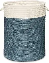Colonial Mills Nicholas 2-Tone Braided Hamper, 15"x15"x18", Blue