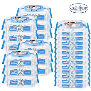 貝恩 濕紙巾 80抽/24包/箱 超厚超純水濕紙巾 嬰兒柔濕巾 2466 箱購