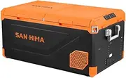 San Hima 75L Portable Camping Car Fridge, DC/AC Power Bluetooth Control Refrigerator with Double Door Detachable Lib, LG Compressor Smart Cooling & Protection -20℃~20℃, for Truck Caravan Travel Trips