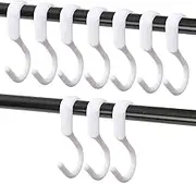 S Hooks | Heavy-Duty S Shape Hook Hangers | 10 Pieces Pan Pot Holder Rack Hooks | Plasticc S Shaped Hanging Hooks | Removable Kitchen Pan Pot Garment for Kitchenware Pots Utensils