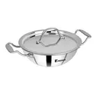 Bergner Mini Triply Stainless Steel Kadai/Wok With Lid 18cm Induction Bottom