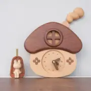 Rabbit Wood Clock Digital Kids Room Kindergarten Wall Decoration