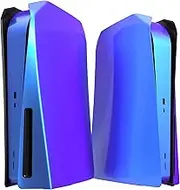eXtremeRate eXcover Replacement Top Bottom Cover Compatible with ps5 Console Disc Edition, Chameleon Purple Blue Faceplate Backplate Shell Skin Compatible with ps5 Console Disc Version - NO Console