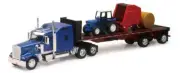 NewRay 1:32 Scale Kenworth W900 w/Farm Tractor & Trailer