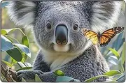 Modern Area Rug 72"X48",Short Plush Ultra Soft Entryway Carpet Washable Non Slip Floor Mats Koala and Butterfly Throw Rugs for Living Room Bedroom Office Dorm Home Decor