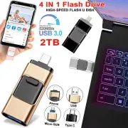 4 in 1 2TB Memory Photo Stick for iPhone Android iPad Type USB 3.0 Flash Drive