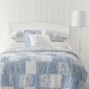 Rachel Ashwell Simply Shabby Chic Bohemian Patchwork Blue Floral Quilt - Twin