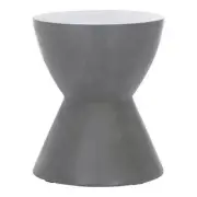 Safavieh Athena 17.7" Round Concrete Indoor/Outdoor Accent Table in Dark Gray