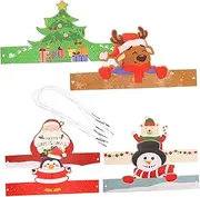 6pcs Christmas Paper Hats (6pcs) Xmas Decor Christmasbookmark Christmas Party Hats Paper Headwear Christmas Stockings Bulk Costume Hats Christmas Hat Christmas Xmas Paper Hat