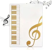 A4 Sheet Music Folder, 40 Pages Black Concert Folder, 31 x 23.5 cm Sheet Music Storage, Presentation Folder A4, Plastic File Storage Organiser, for Sheet Music, Drawings, Documents (White)