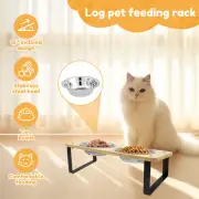 Elevated Cat Bowls Cat Food Bowls With Iron Wood Stand Detachable 15 paKmP