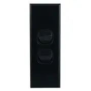 Connected Switchgear GEO 2 Gang Architrave Switch Black