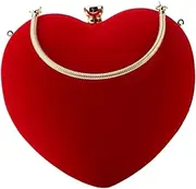 [LIFKOME] 1 PC Heart Shaped Dinner Bag Rose Gold Clutch Bags White Evening Bag Small Clutch Purses for Women Hobo Handbag Prom Duffle Bag Pouch Heart Bag Tote Bag Handmade Clutch Alloy Red