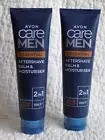 AVON 2 x CARE FOR MEN ESSENTIAL 2-in-1 AFTERSHAVE BALM & MOISTURISERS 100ml each