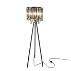 Hsyile Lighting KU300168 Unique Romance Crystal Tripod Floor Lamp Black Suita...