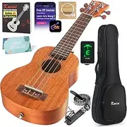 [Kmise] Professional Ukulele for Adult Beginner, Free Online Lesson 21 inch Soprano Mahogany Ukelele with Kids Ukele Bundle Starter Kit Gig Bag Case, Strap, Tuner, Nylon Strings, Book, Uke Gift Choice