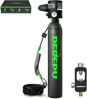 DEDEPU Mini Scuba Tank, 0.5L Scuba Diving Tank for Underwater Breathing, up to 10 Minutes Dive Time Portable Lung Diving Tank with 3000 PSI Max Pressure, Emergency Rescue Pony Bottle