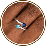 [BTYSUN] Graduation Gifts for Her Daughter Birthstone Rings for Women Birthday Gifts for Women Non Tarnish Gold Rings Adjustable 1-12 Birthstone Promise Ring Teens Stocking Stuffers Anniversary Wedding Jewelry