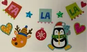 FA-LA-LA Stickers(12pc)Christmas •Reindeer•Penguin•Singing•Music •Winter•Season•