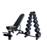 105 kg Hex Dumbbell Set (2.5/5/7.5/10/12.5/15kg*2) with Rack & Bench