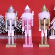 Nutcracker Ornament Walnut Soldier King Puppet Wooden Figures Christmas Decor