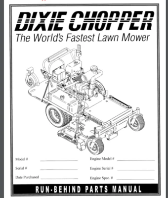 Dixie Chopper Run Behind Mower Parts Manual 32 PGS 2005