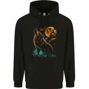 A Wolf Howling With the Moon at Night Childrens Kids Hoodie