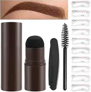 Brow Stamp Stencils Kit One Step Brow Shaping Stencils Kit Professional Eyebrow Powder Definer with Eyebrow Shaper, Brush & Reusable Eyebrow Template for Makeup Tools