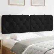 Headboard Cushion Black 153 cm Velvet