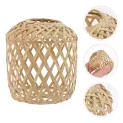 Woven Basket Rattan Light Shade Wicker Shades Ceiling Lampshade Warm