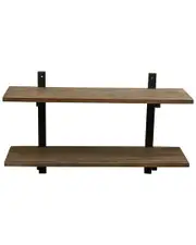 Alaterre Pomona 36inW Metal and Solid Wood Wall Shelf
