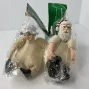 Santa & Mrs Clause Muslin Mini Dolls 5" Soft Body Ceramic Head Arms Leg Craft 2