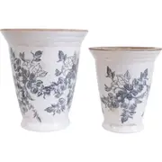 2pc LVD Ceramic Pots Plant Container Home/Garden/Patio Decor Florence White