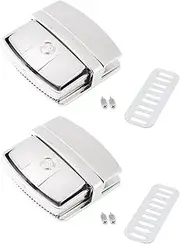 Micro Traders 2Pcs Portfolio Lock Metal Twist Switch Lock for Bags Suitcases 42x42mm Silver