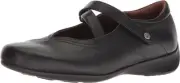 WOLKY Women's PASSION Hook &Loop Strap Mary Jane Shoe, Black Leather, Size EU 37