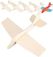ifundom 6pc Wooden Airplane Model Kit DIY Assembly Set for Boys and Girls Blank Plane Toys Model Building Kits