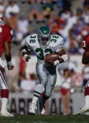 James Joseph Running Back Philadelphia Eagles carries the ball dow- Old Photo
