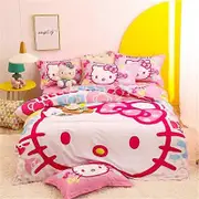 c80 Hello Kitty Duvet Cover Multi Size 2pcs/3pcs Bedding Set, Single Double King Size Needlework Pillowcase Quilt Cover Room Decor ee80