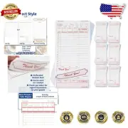 Efficient Tan Carbonless Guest Check Book – 1500 2-Part Orders with Receipt