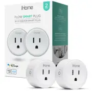 iHome x2 FLOW SMART PLUG Wi-Fi VOICE CONTROL APP SET SCHEDULES TIMER US Plug 120