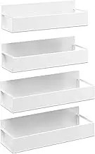 Uandhome 4 Pack Magnetic Spice Rack for Refrigerator,Magnetic Fridge Organizer,Fridge Condiment Rack for Refrigerators, Metal Side Fridge Storage Rack, Space Saving Kitchen Organization (White)