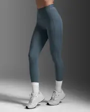 Form Stash Hi-Rise Compression Tights with Pockets, 2XU, M, Dark Sage/Dark Sage, Female