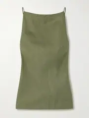 [Faithfull] Faithfull - Antibes Open-back Linen Top - Green - large large Green