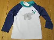 NWT GYMBOREE WHITE BLUE ELEPHANT l/s BEACH RASHGUARD SWIM SHIRT 18-24 MONTHS